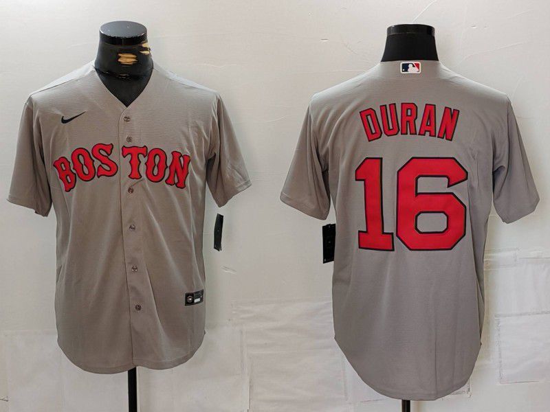 Men Boston Red Sox #16 Duran Grey Game 2024 Nike MLB Jersey style 1->new york giants->NFL Jersey